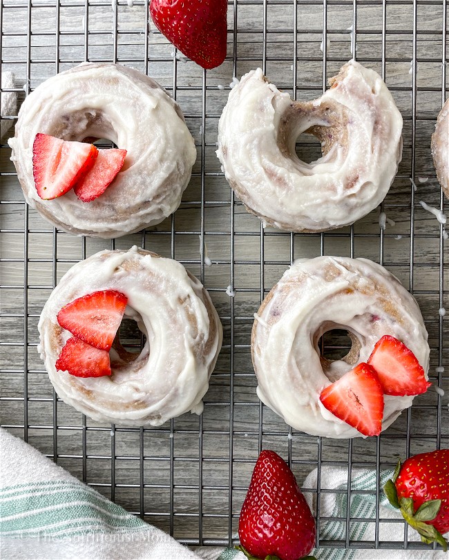 Image of Glazed Strawberry Protein Donuts
