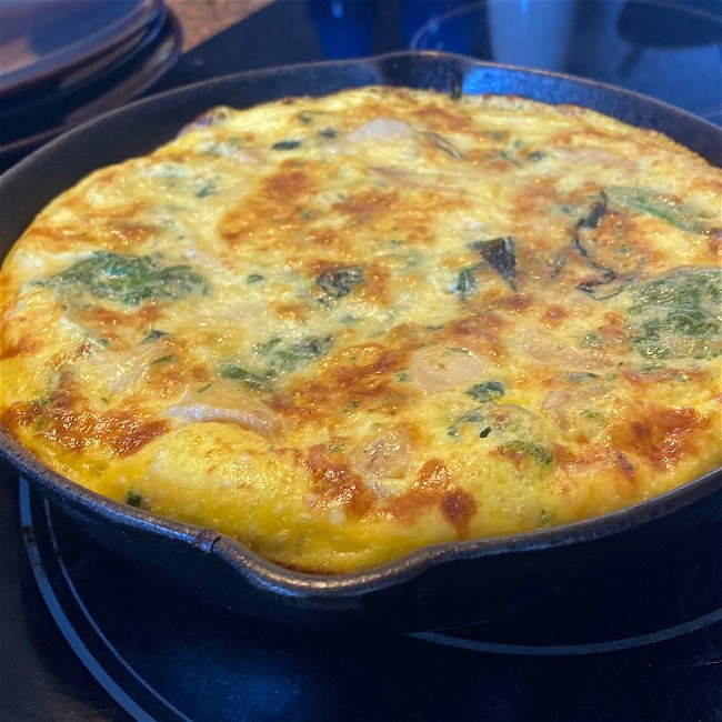Image of Fiddlehead Fritatta with Mushrooms and Wild Ramps