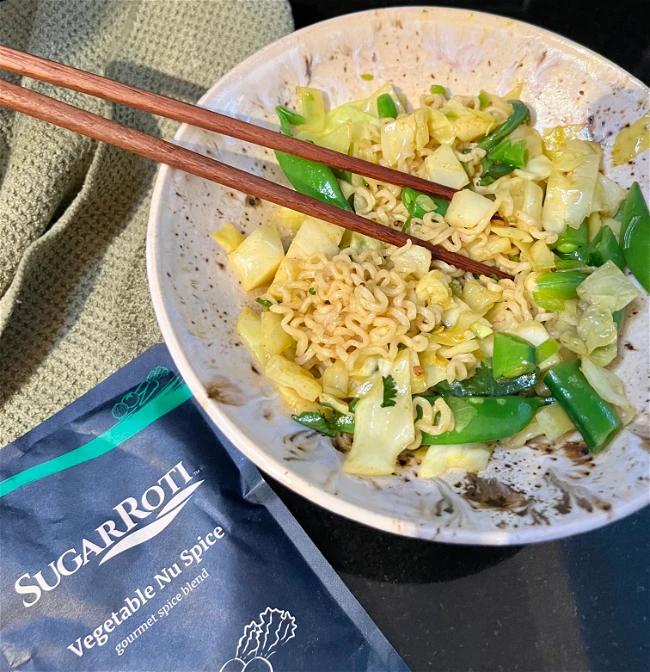 Image of Cabbage & Sweet Pea Ramen Recipe