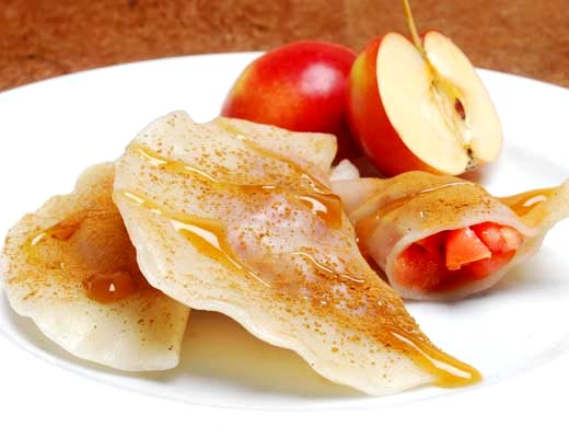 Image of Sweet Crab Apple Pot Stickers with Caramel Sauce