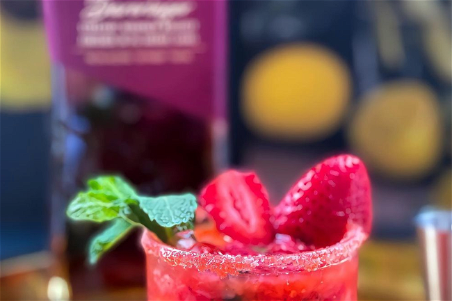 Image of Mint Strawberry Whiskey Smash
