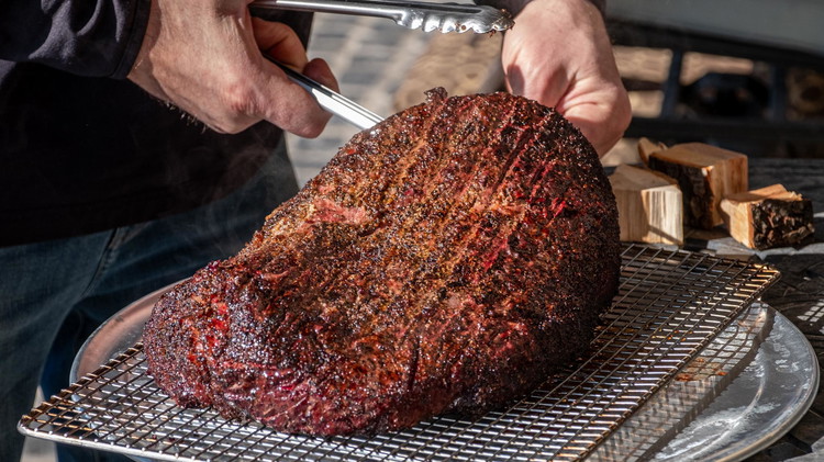 Image of When you are ready to serve, slice into 1/2 inch slices. Coat in your favorite Blues Hog BBQ sauce for a nice glaze.