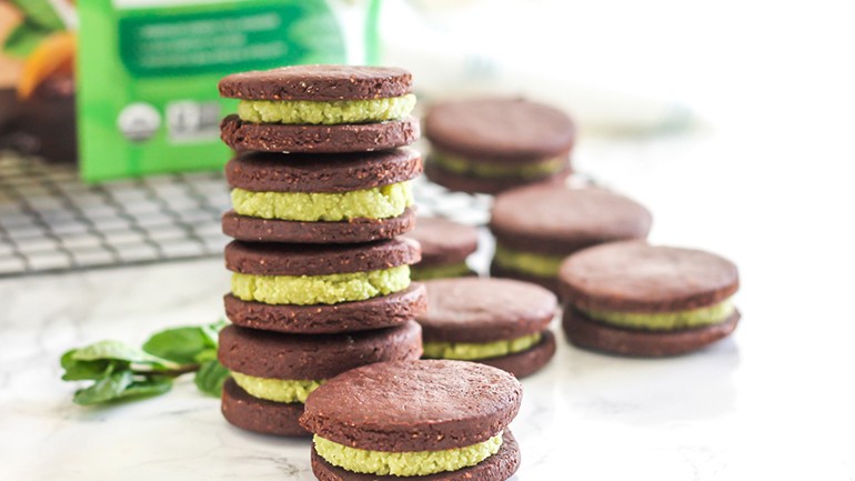 Image of Matcha Mint Chocolate Sandwich Cookies Recipe