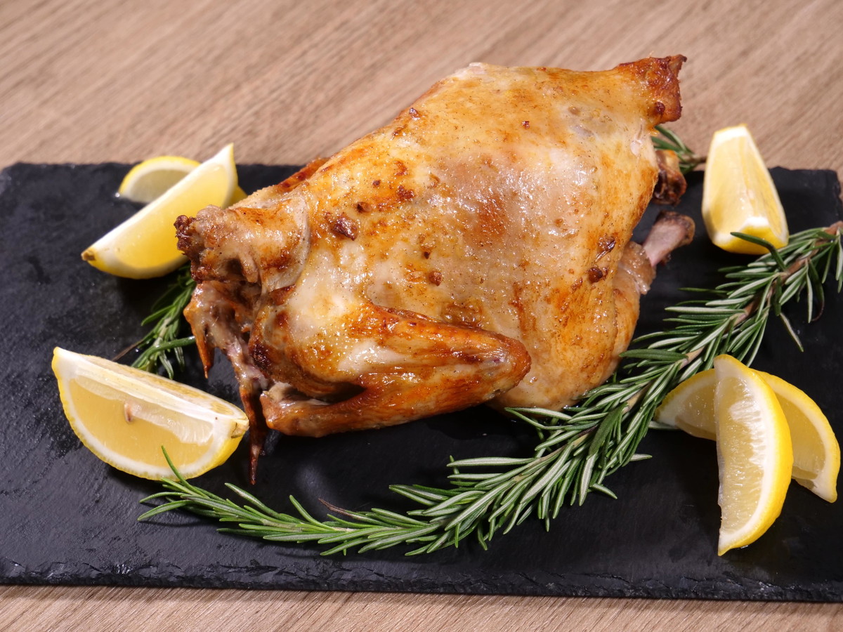 Air fryer Lemon-Garlic Rotisserie Chicken