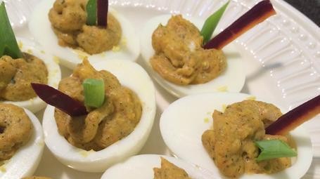 Image of Heavenly Deviled Eggs with Kale Powder