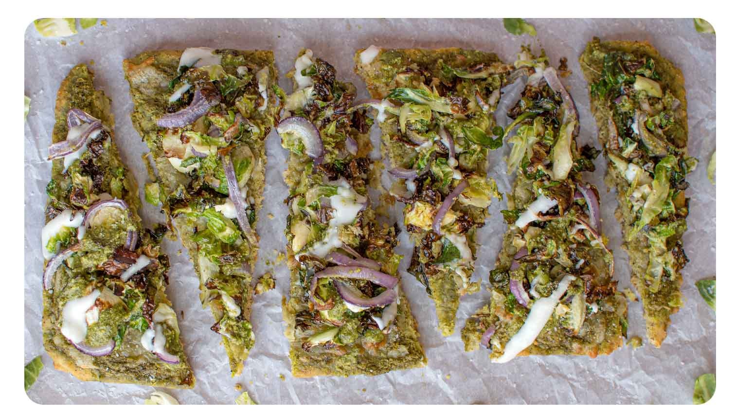 Image of Pesto and Brussels Sprout Flatbread⁠