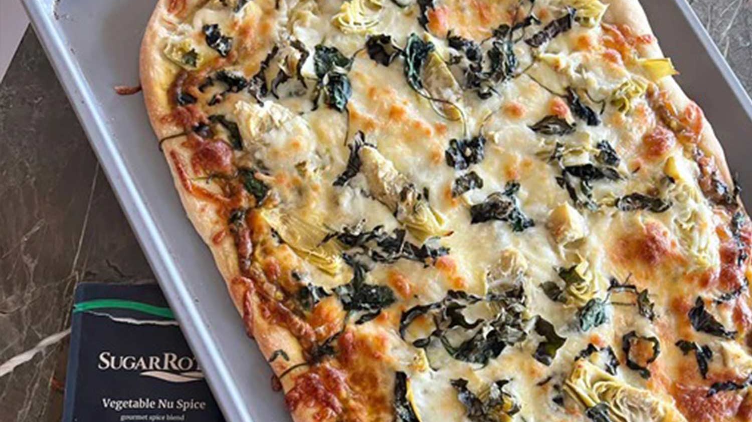 Image of Artichoke & Spinach Pizza Recipe