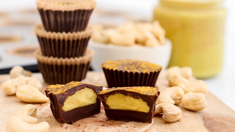 Image of Golden Milk Cashew Butter Cups Recipe