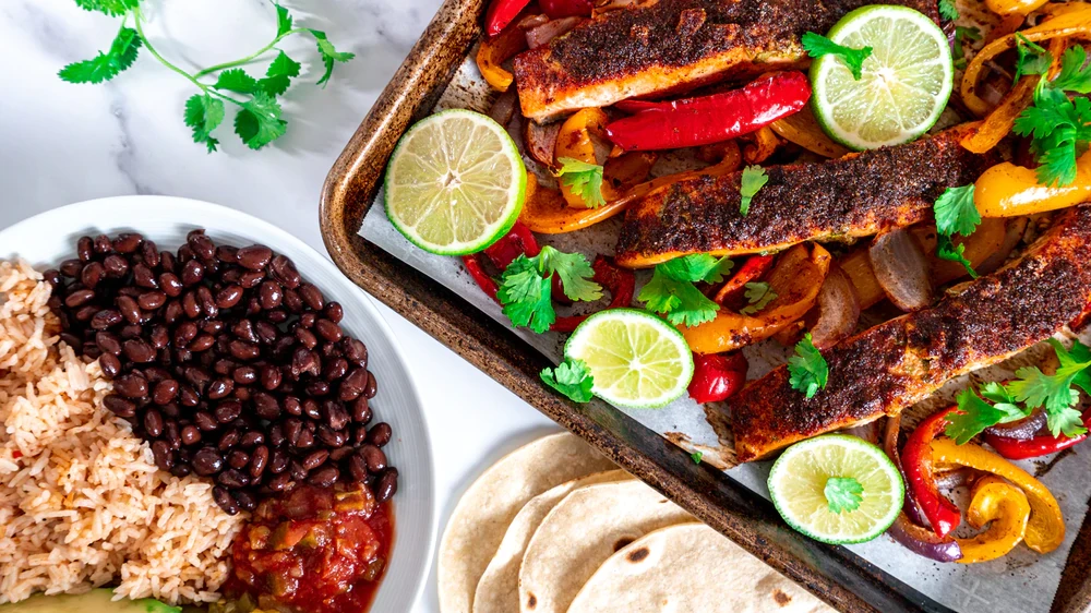 Image of Sheet Pan Salmon Fajitas