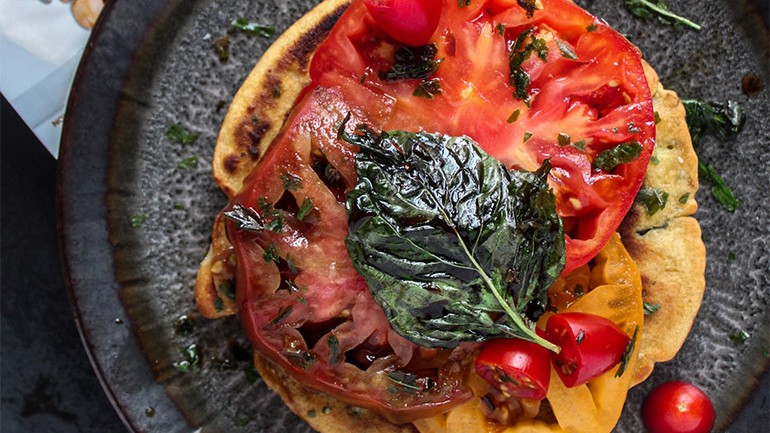 Image of Chickpea Flour Bruschetta Pancakes Recipe