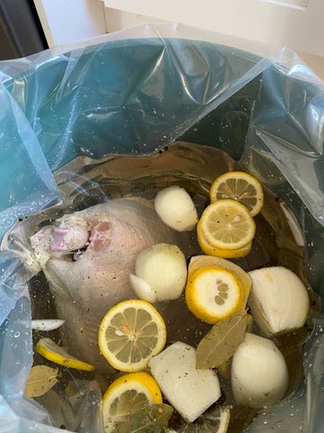Image of Then close the brine bag and place in the fridge...