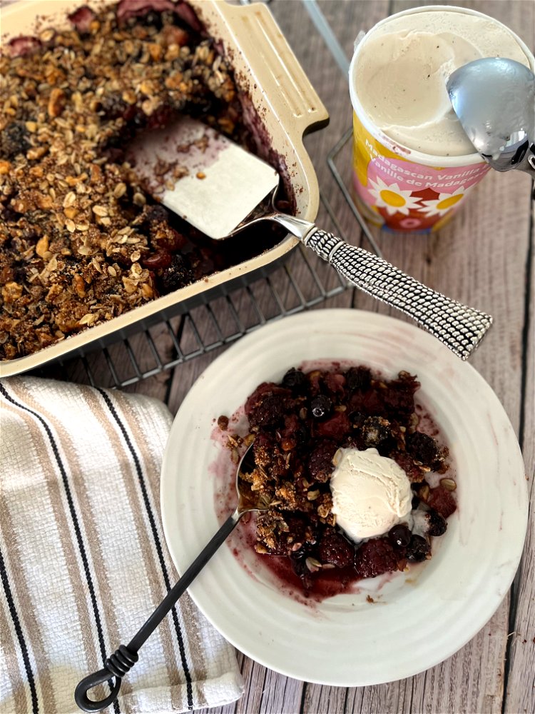 Image of Serve warm or at room temperature with a scoop of...