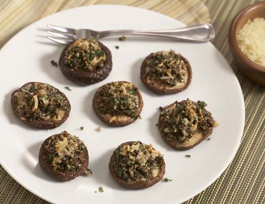 Image of Arugula Pesto Stuffed Shiitake Mushrooms