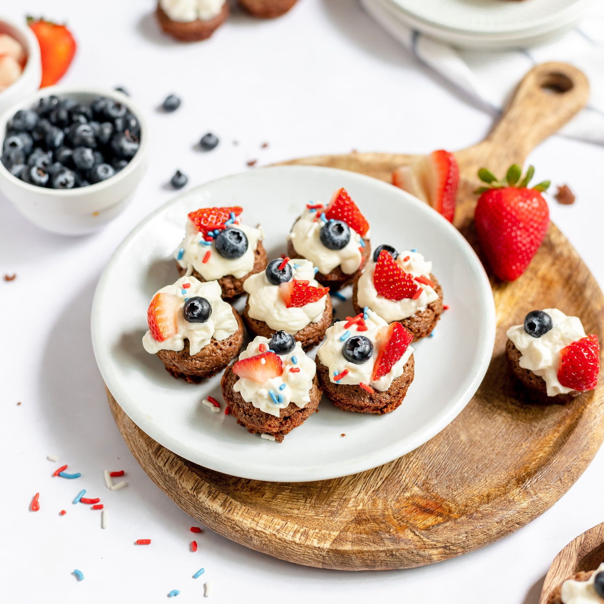Red, White, and Blue Gluten-free Brownie Bites by Elise New