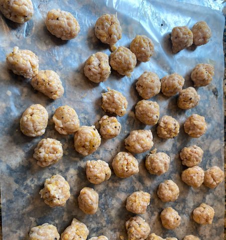 Image of Start to assemble your meatballs (To make the chicken meatballs...