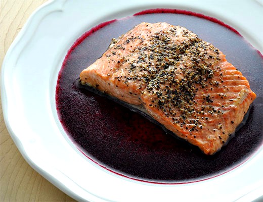 Image of Baked Salmon with Blueberry Sauce