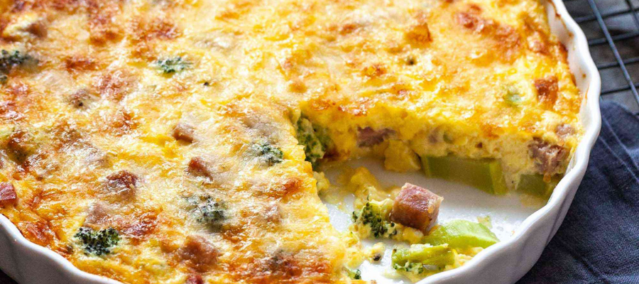 Broccoli, Mushroom & Ham Quiche