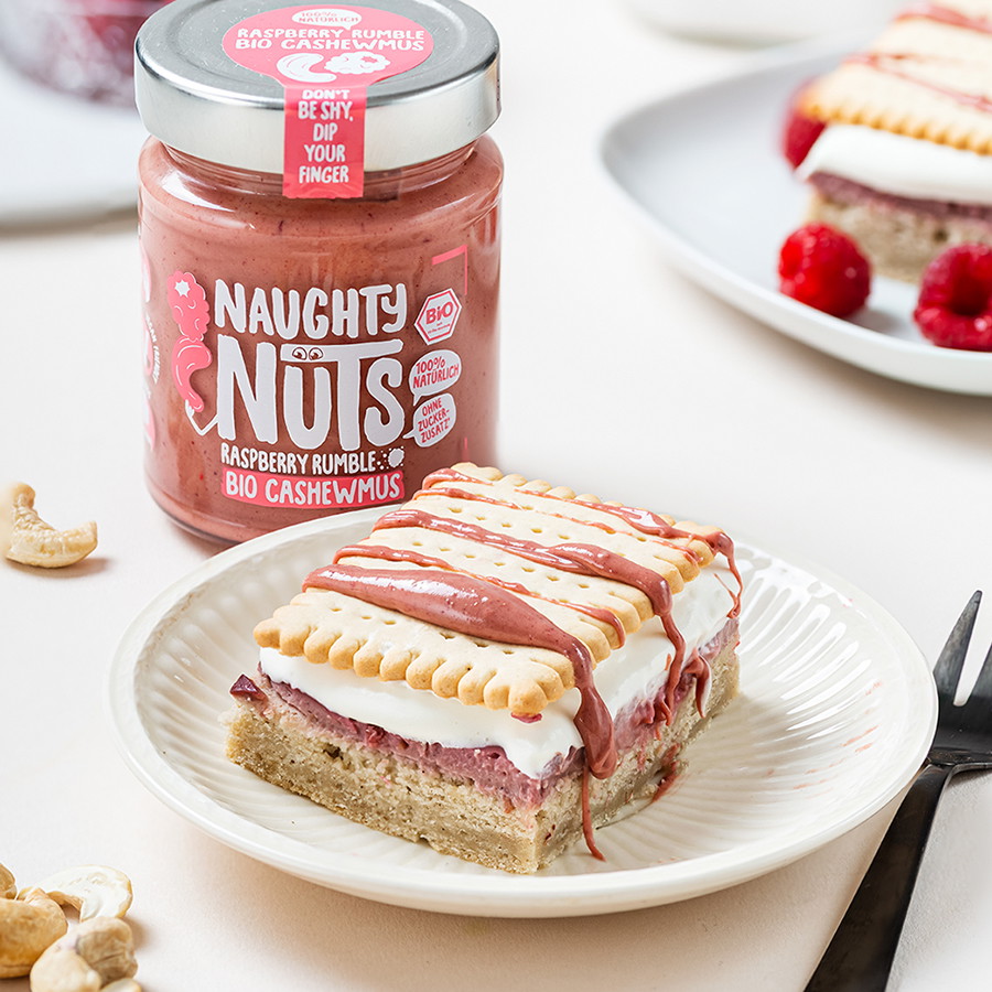 Himbeer-Butterkeks-Schnitte mit Raspberry Rumble