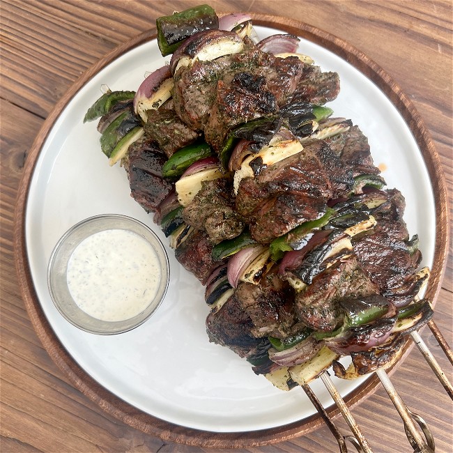 Image of Lamb Kebabs with Fennel and Peppers