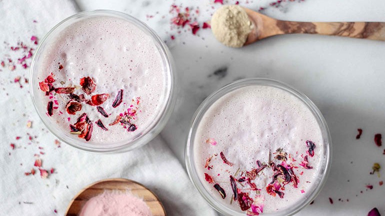 Image of Herbal Pomegranate Maca Latte Recipe