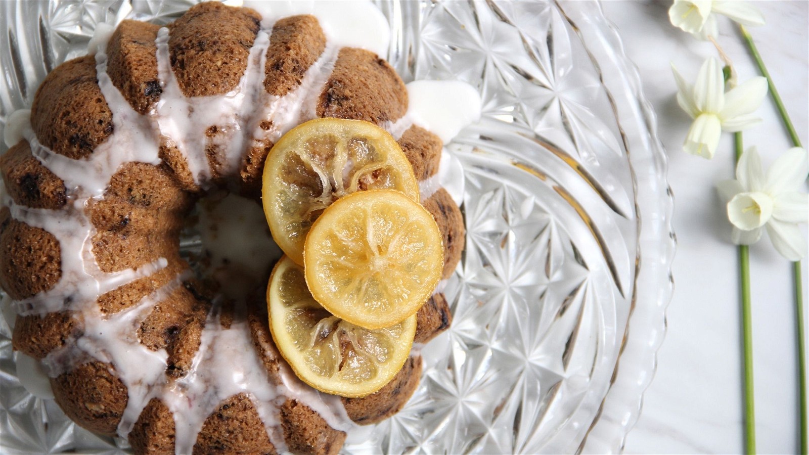 Image of Blueberry Lemon Tahini Oat Flour Bundt Cake