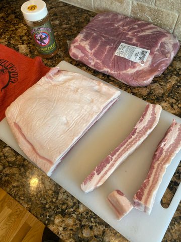 Image of Cut the pork into 1-1 & 1/2 inch strips 