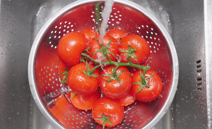 Image of Prepare the tomatoes. Wash them off well with water. Blanch...