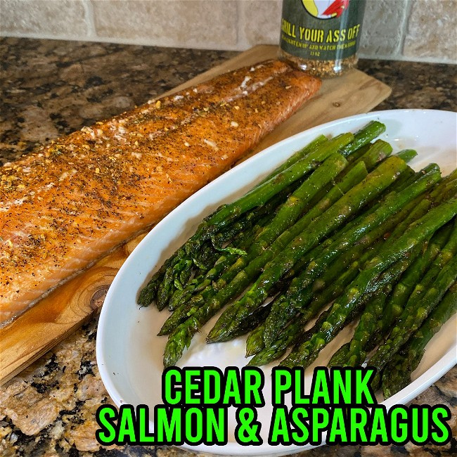 Image of Willie's Cedar Plank Salmon & Asparagus 
