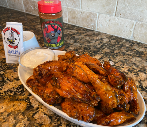 Image of Plate the wings with the ranch dip on the side...