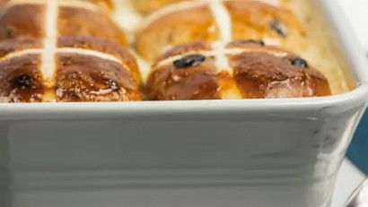 Image of Baked Apple & Hot Cross Bun Pudding