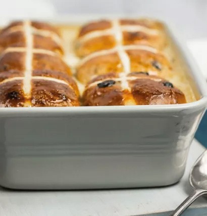 Image of Baked Apple & Hot Cross Bun Pudding
