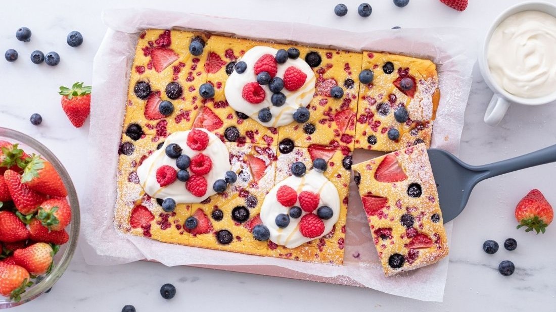 Image of Keto Berry Pancake Tray Bake