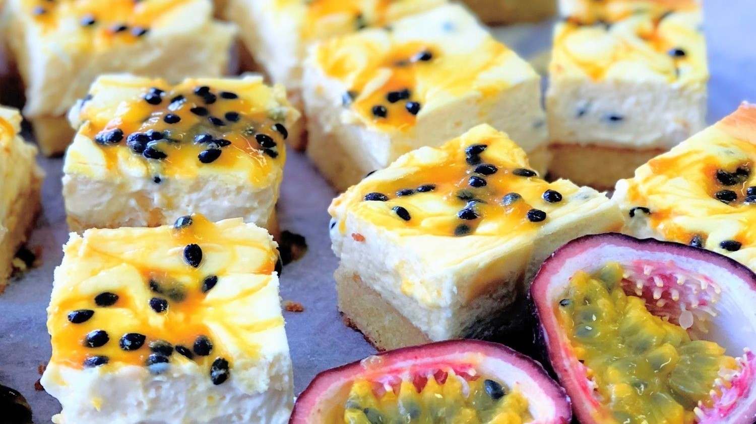 Image of Baked Passionfruit Cheesecake Slice