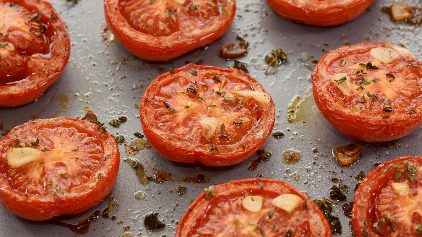 Image of Roasted Cherry Tomatoes with Toasted Bread