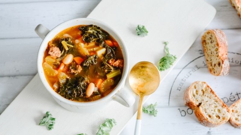 Image of Kale & White Bean Potpie With Chive Biscuits