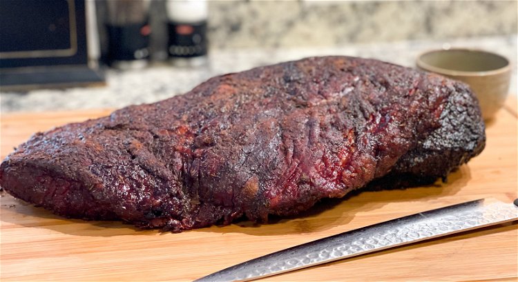 Image of Let the brisket rest for up to 2 hours, or...