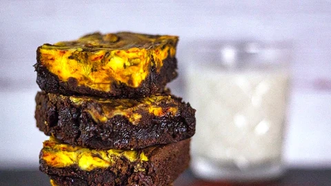Image of Saffron Cream Cheese Brownies