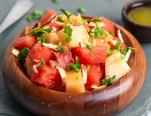 Image of Watercress and Hami Melon Salad with Almonds