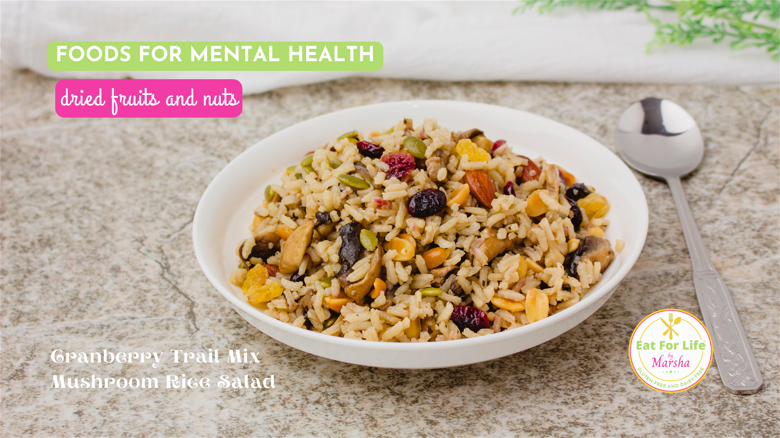 Image of Cranberry Trail Mix Mushroom Rice Salad