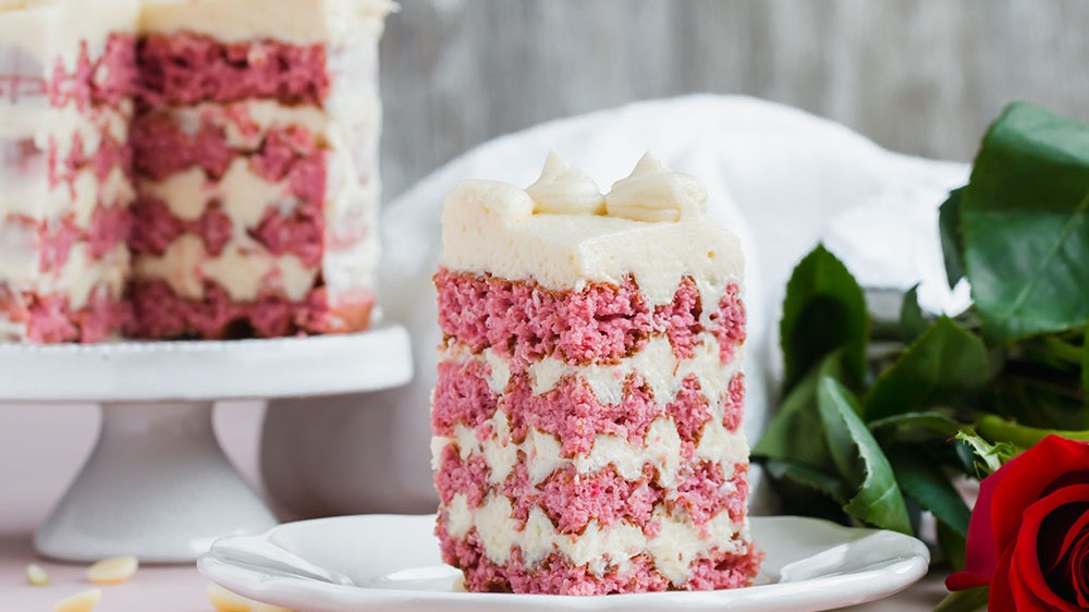 Image of Keto Red Velvet Cake with White Chocolate Cream Cheese Frosting