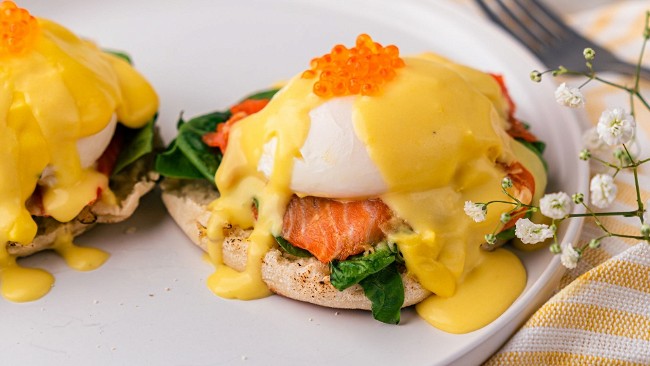 Image of Eggs Benedict with Smoked Salmon and Trout Roe