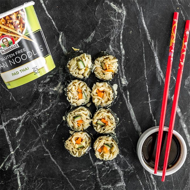 Image of Vegan Pad Thai Sushi by Chris Petrellese