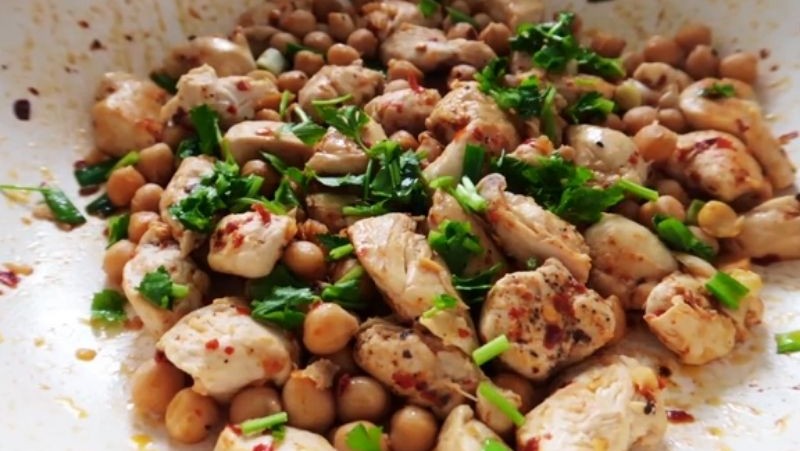 Image of Chicken With Crushed Harissa Chickpeas