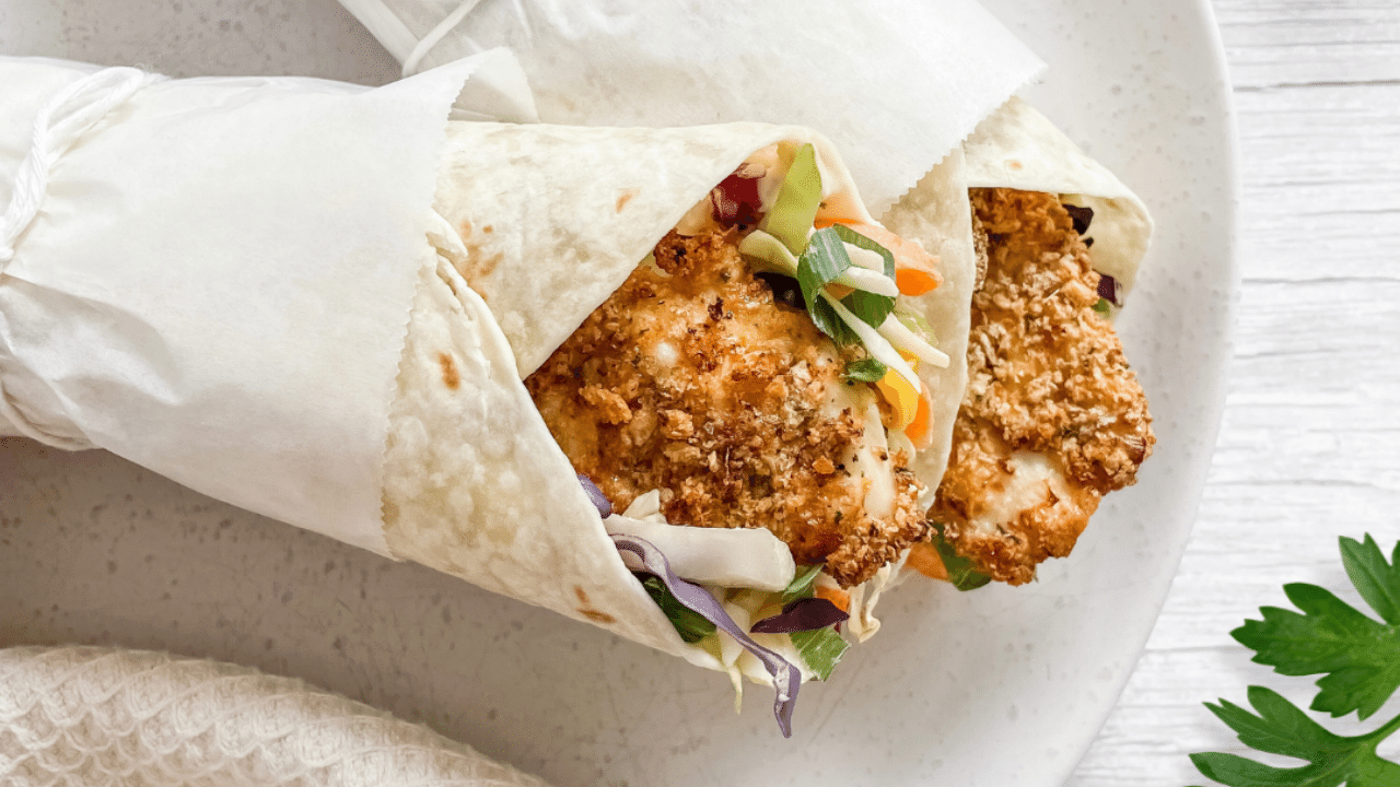 Image of Air Fryer Italian Crumbed Chicken Wraps
