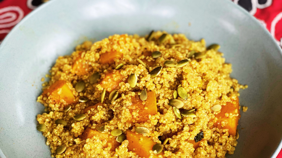 image of roasted pumpkin and quinoa