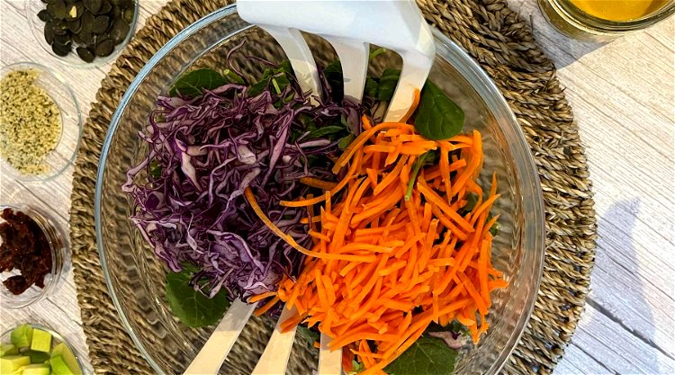 Image of Prepare your veg for this Vegan Kale Salad according to...