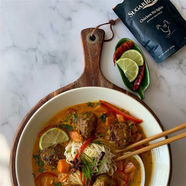 Image of Coconut Curry with Chicken Meatballs Recipe