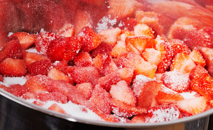 Image of Leave the strawberries whole and sprinkle with sugar after putting...