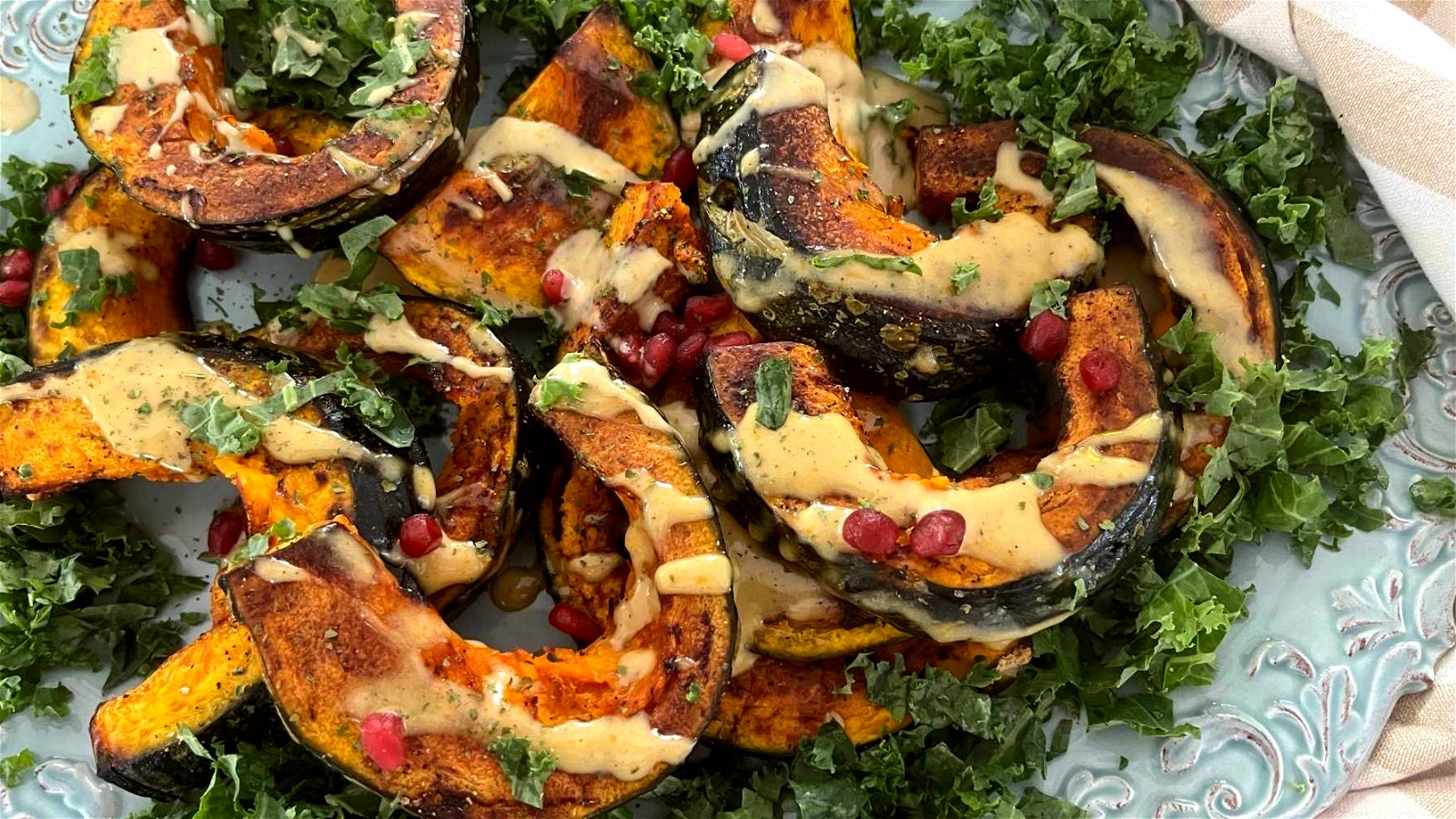 Image of Roasted Kabocha Squash With Orange Tahini Sauce