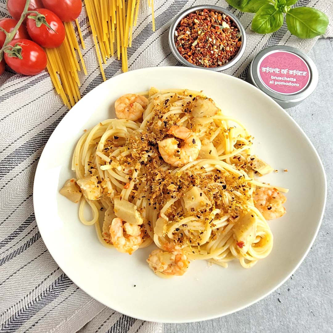 Zitronen-Garnelen Spaghetti, leicht & sommerlich
